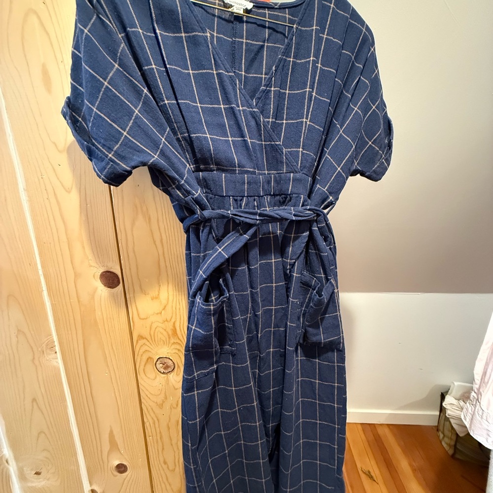 Mittoshop Navy Checkered Dress